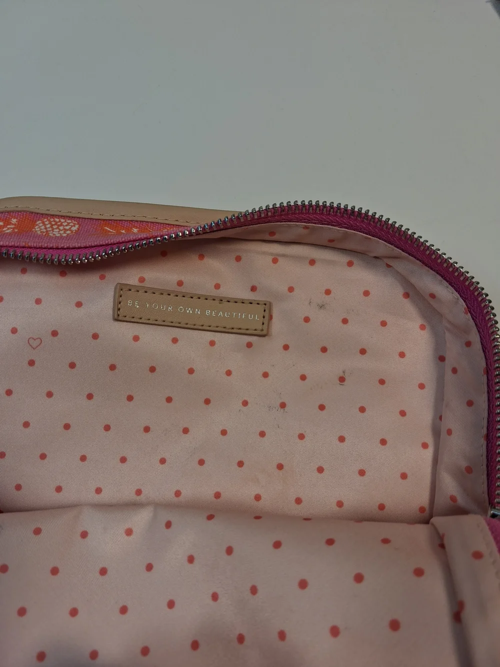 Stella and Dot Pink and Orange Pineapple Print Make-up Bag
